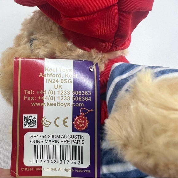 Paris France Bear Keel Toys Augustin Hat Scarf New Tags - Picture 10 of 11